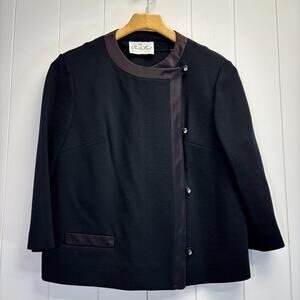 Vintage Butte Knit Womens 60s‎ 70s Old Money Pure Virgin Wool Jacket Size M Mod